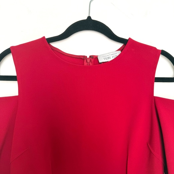 RICKIE FREEMAN for TERI JON Crepe Cold Shoulder Mini Sheath Dress, Size 8 - Picture 7 of 13